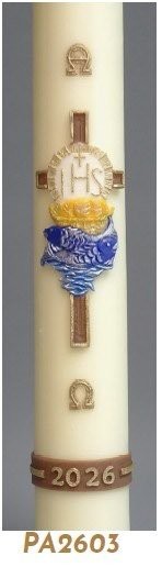 Cirio Pascual decoración relieve para iglesias - Imagen 11