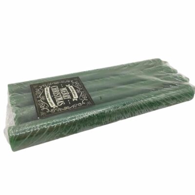Velas navideñas color verde 2 x 19.5 cm.