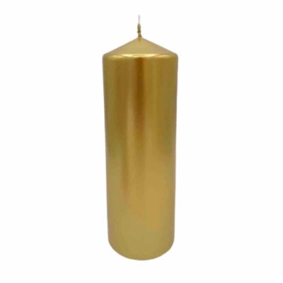 Taco velas navideñas color dorado, tamaño 7 x 20 cm