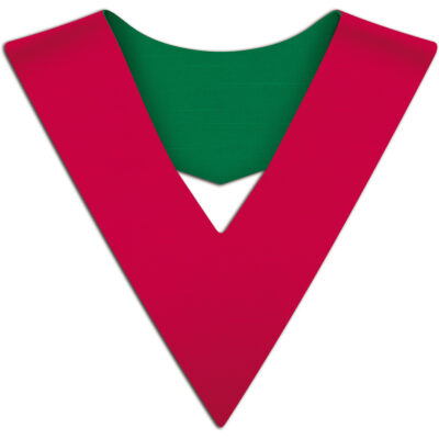 Escapulario reversible en Dupion (Rojo-Verde)