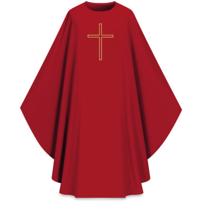 ASSISI Casulla con cruz bordada (rojo)
