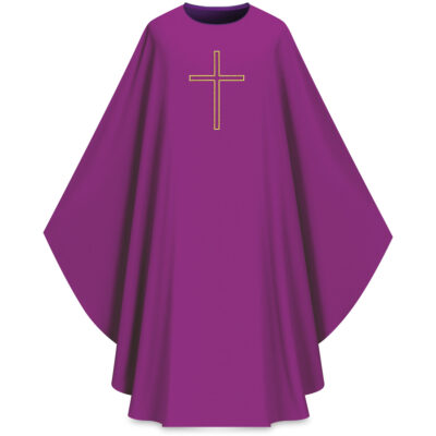 ASSISI Casulla con cruz bordada (morado)