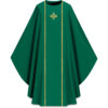 ASSISI Chasuble con galones y cruz bordada (verde)
