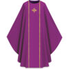 ASSISI Chasuble con galones y cruz bordada (morado)