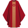 ASSISI Casulla con banda tejida (rojo)