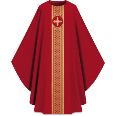 ASSISI Casulla con banda tejida (rojo)