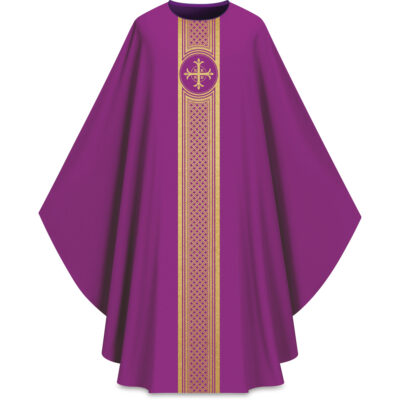 ASSISI Casulla con banda tejida (morado)