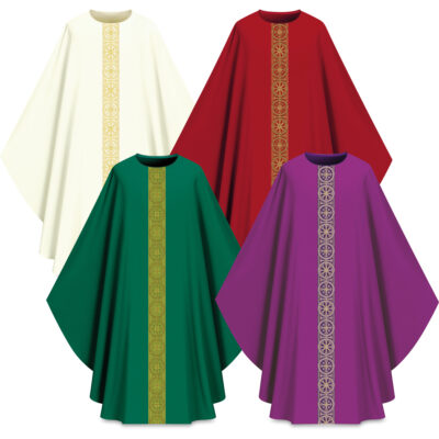 Set of four Assisi chasubles