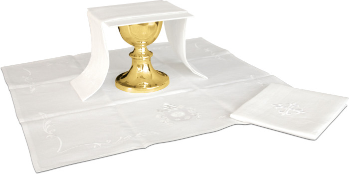 Juego completo de lino de altar con escudo del papa Francisco